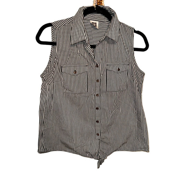 Anne Klein Gingham Printed Vest Style Top - Size Small - Picture 1 of 3